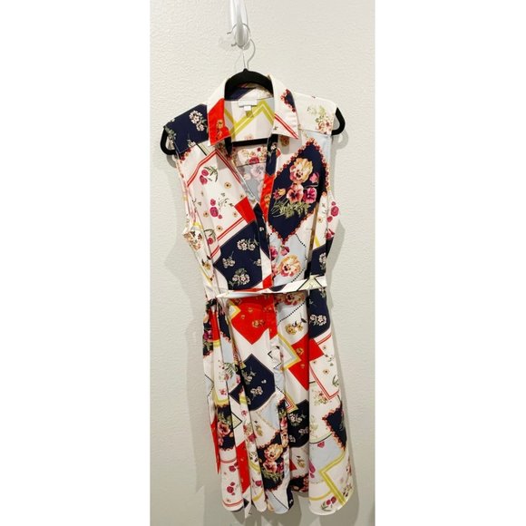 NEW YORK AND COMPANY White Floral Midi Dress - Picture 1 of 4